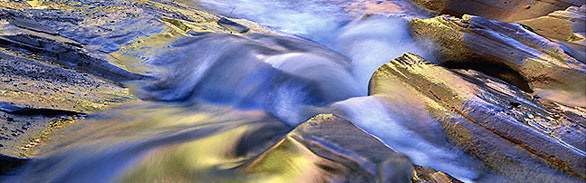 Water flowing over rocks